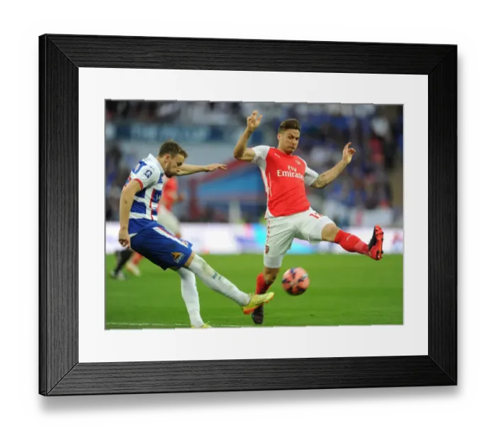 Framed Print : Olivier Giroud (Arsenal) Chris Gunter (Reading). Arsenal 2: 1 Reading, after extra time Framed Print : Olivier Giroud (Arsenal) Chris Gunter (Reading). Arsenal 2: 1 Reading, after extra time