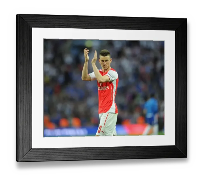 Framed Print : Laurent Koscielny's Triumphant FA Cup Semi-Final Celebration with Arsenal Fans Framed Print : Laurent Koscielny's Triumphant FA Cup Semi-Final Celebration with Arsenal Fans