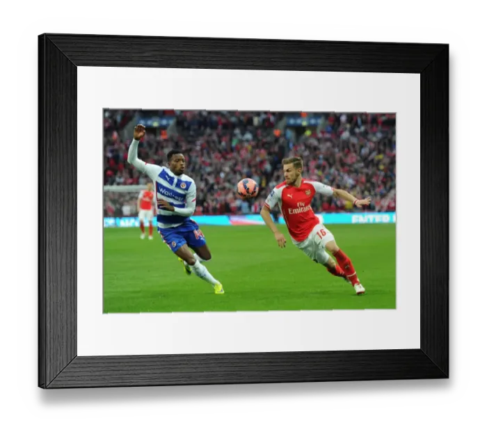 Framed Print : Arsenal's Aaron Ramsey vs. Reading's Nathaniel Chalobah: FA Cup Semi-Final Showdown