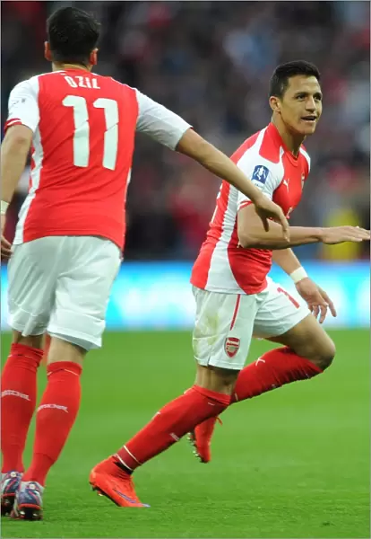 Alexis Sanchez celebrates scoring his and Arsenals 2nd goal. Arsenal 2: 1 Reading