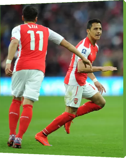 Alexis Sanchez celebrates scoring his and Arsenals 2nd goal. Arsenal 2: 1 Reading