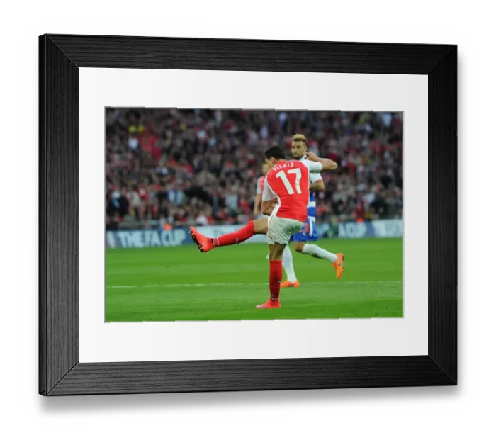 Framed Print : Alexis Sanchez Scores Arsenal's Second Goal in FA Cup Semi-Final vs. Reading (2015) Framed Print : Alexis Sanchez Scores Arsenal's Second Goal in FA Cup Semi-Final vs. Reading (2015)