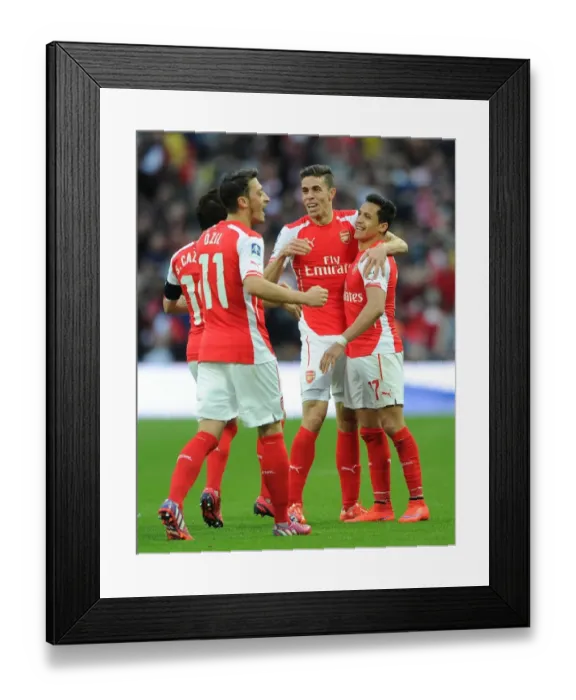 Framed Print : Arsenal's Unstoppable Duo: Sanchez and Gabriel Celebrate FA Cup Semi-Final Goals (2015) Framed Print : Arsenal's Unstoppable Duo: Sanchez and Gabriel Celebrate FA Cup Semi-Final Goals (2015)