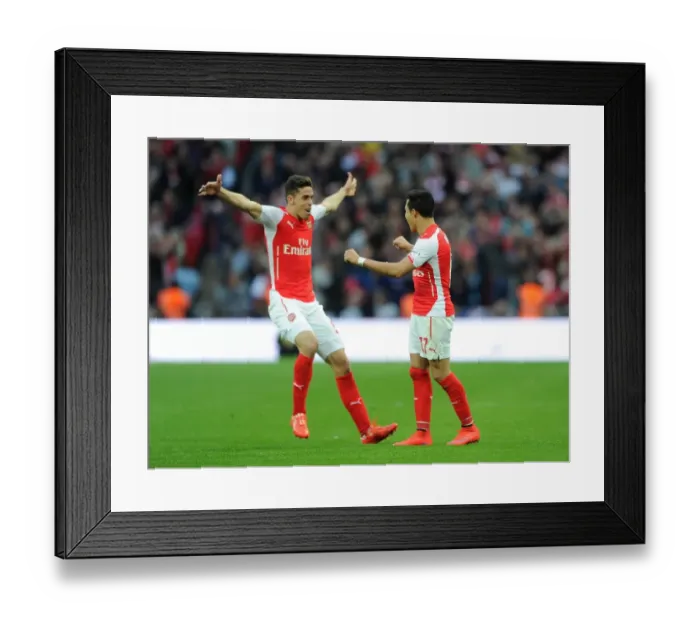 Framed Print : Arsenal's Unstoppable Duo: Alexis Sanchez and Gabriel's FA Cup Semi-Final Goal Celebration (2015) Framed Print : Arsenal's Unstoppable Duo: Alexis Sanchez and Gabriel's FA Cup Semi-Final Goal Celebration (2015)