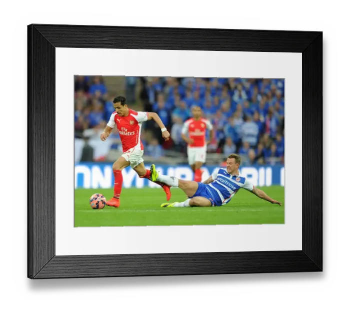Framed Print : Arsenal's Alexis Sanchez vs. Simon Cox: FA Cup Semi-Final Showdown