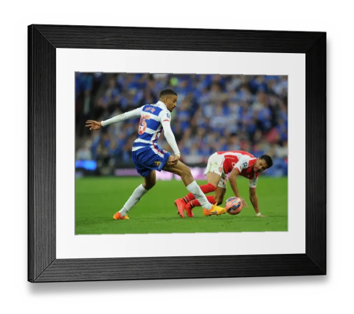 Framed Print : Alexis Sanchez (Arsenal) Michael Hector (Reading). Arsenal 2: 1 Reading, after extra time Framed Print : Alexis Sanchez (Arsenal) Michael Hector (Reading). Arsenal 2: 1 Reading, after extra time