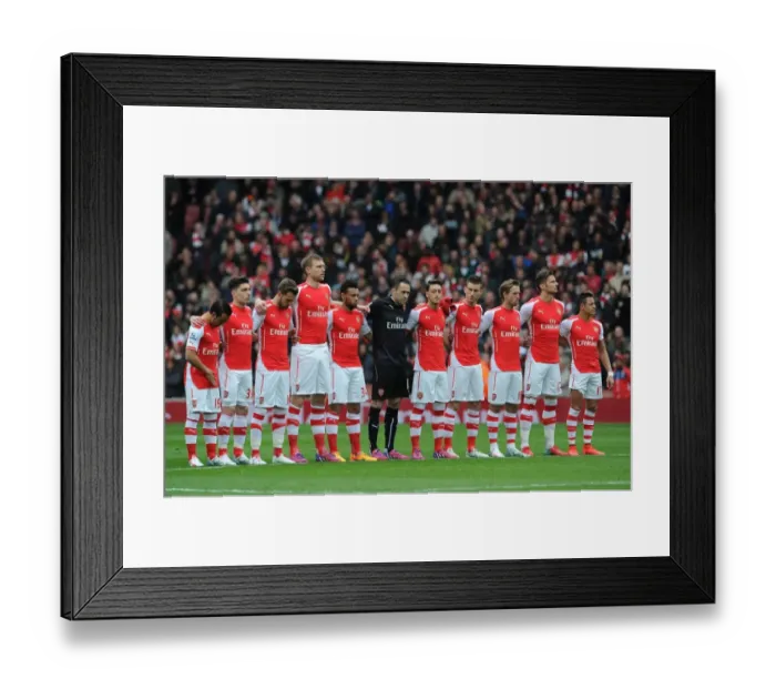Framed Print : Arsenal Honors Bradford Fire Victims Before Arsenal vs. Chelsea Match, 2015