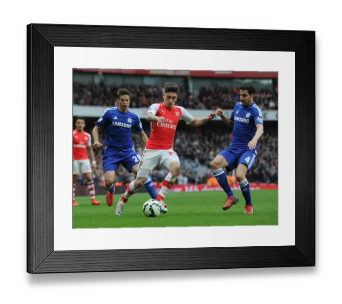 Framed Print : Clash of Titans: Bellerin vs Azpilicueta, Fabregas - Arsenal vs Chelsea Showdown, Premier League 2014 / 15