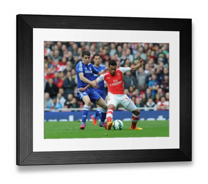 Framed Print : Coquelin vs. Oscar: A Midfield Battle at the Emirates, Arsenal vs. Chelsea, 2014 / 15