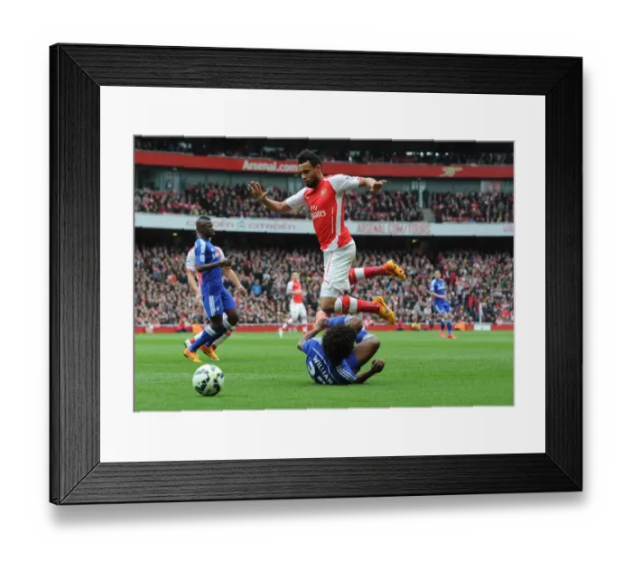 Framed Print : Francis Coquelin (Arsenal) Willian (Chelsea). Arsenal 0: 0 Chelsea. Barclays Premier League