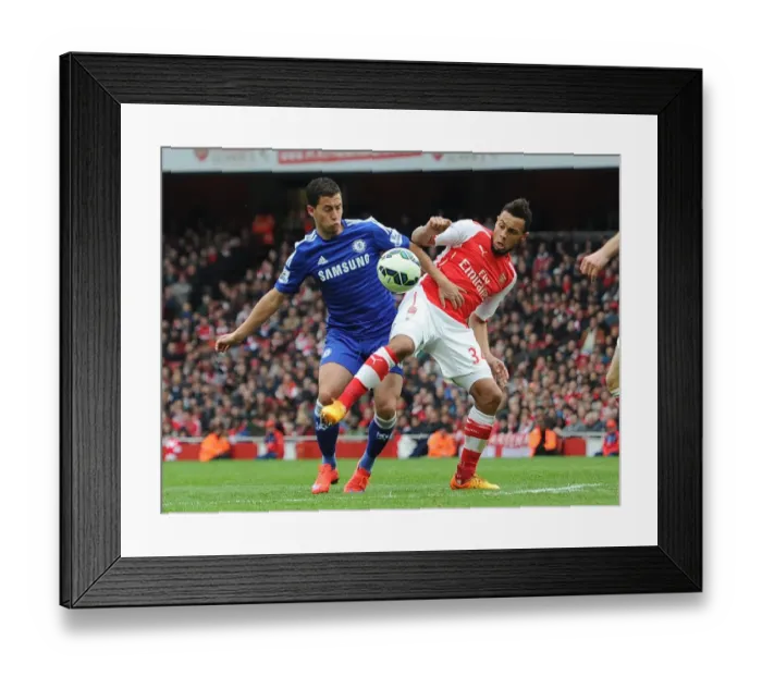 Framed Print : Coquelin vs. Hazard: A Premier League Showdown