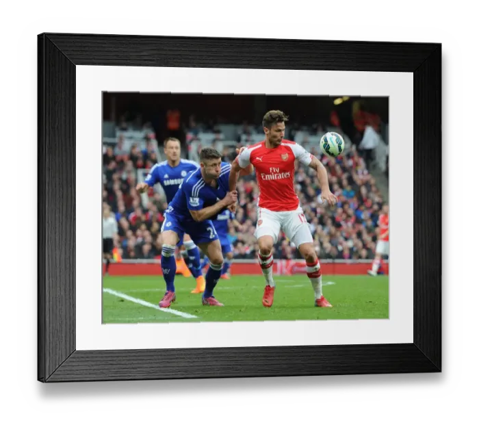 Framed Print : Giroud vs. Cahill: A Footballing Battle at the Emirates - Arsenal vs. Chelsea, Premier League 2014 / 15