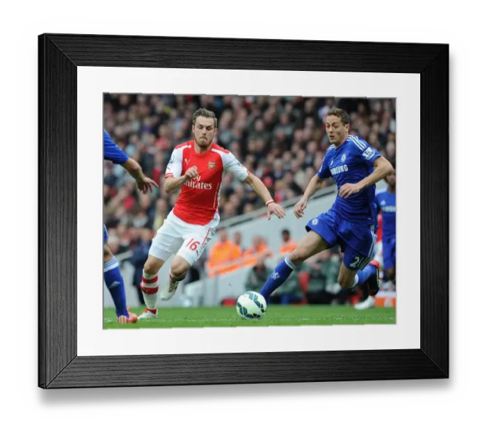 Framed Print : Aaron Ramsey (Arsenal) Nemanja Matic (Chelsea). Arsenal 0: 0 Chelsea. Barclays Premier League