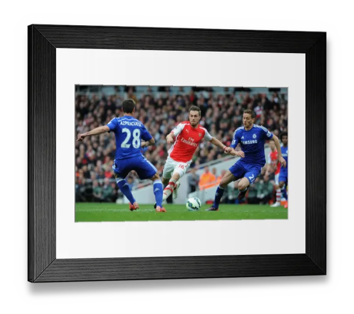 Framed Print : Clash of Titans: Bellerin, Azpilicueta, and Matic - Arsenal vs. Chelsea Showdown, 2014 / 15 Premier League
