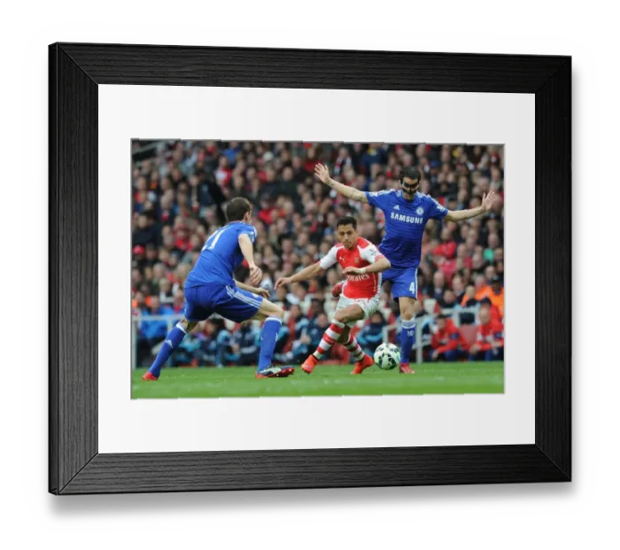 Framed Print : Clash of the Stars: Sanchez vs. Fabregas & Matic - Arsenal vs. Chelsea, Premier League 2015