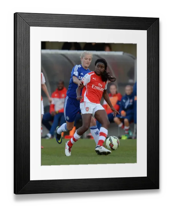 Framed Print : Challenging Rivalry: Obogagu vs. Chapman in the WSL Showdown between Chelsea and Arsenal