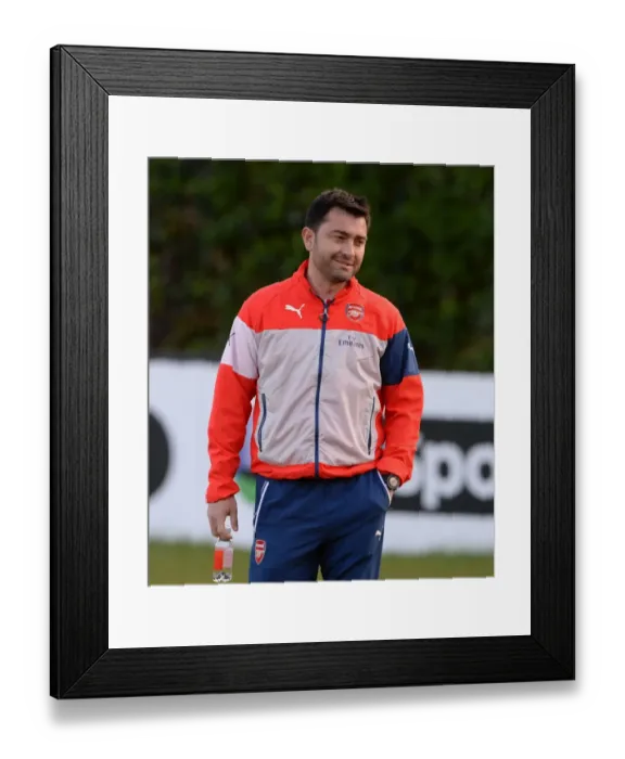 Framed Print : Arsenal Ladies Manager Pedro Martinez Losa Ahead of Chelsea Ladies WSL Clash (April 2015)