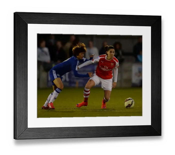 Framed Print : Vicky Losada vs Ji So Yun: A Battle of Stars in Chelsea Ladies vs Arsenal Ladies WSL Clash