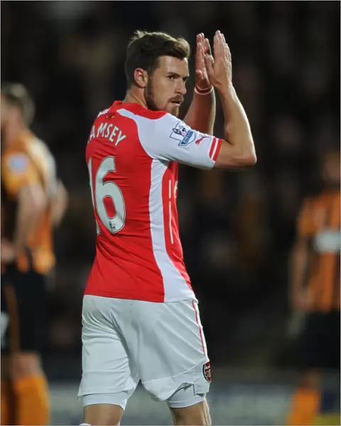Arsenal's Aaron Ramsey in Action: Hull City vs Arsenal (Premier League 2014 / 15)