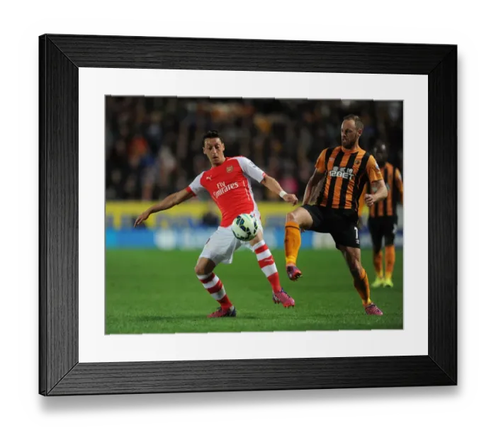Framed Print : Mesut Ozil vs. David Meyler: Intense Battle in Hull City vs. Arsenal, Premier League 2014 / 15