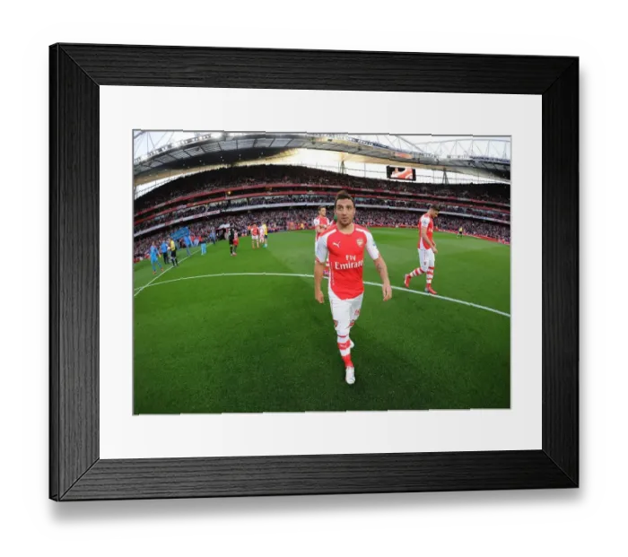Framed Print : Arsenal's Santi Cazorla: Focused Before Swansea City Clash (2014 / 15)