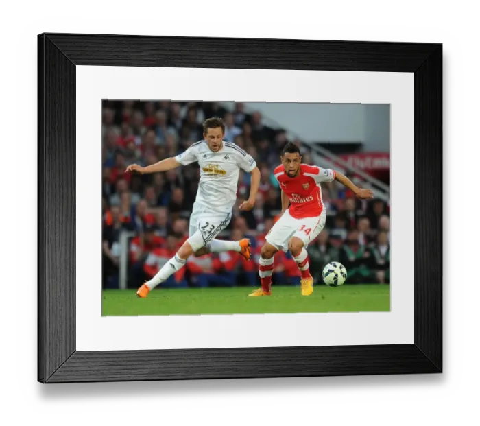 Framed Print : Battle of Midfield: Coquelin vs. Sigurdsson - Arsenal vs. Swansea City, Premier League 2014 / 15