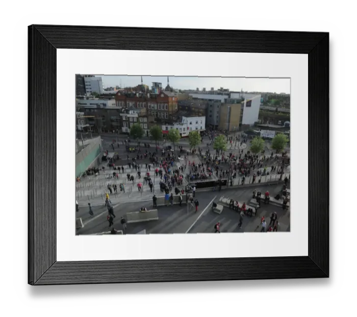 Framed Print : Arsenal Fans United: Gathering in Anticipation at Emirates Stadium before Arsenal vs Swansea City, Premier League 2014 / 15