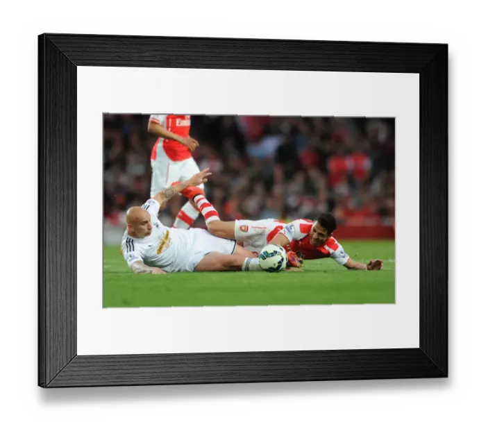 Framed Print : Sanchez vs. Shelvey: Foul Play in Arsenal vs. Swansea Clash (2015) Framed Print : Sanchez vs. Shelvey: Foul Play in Arsenal vs. Swansea Clash (2015)