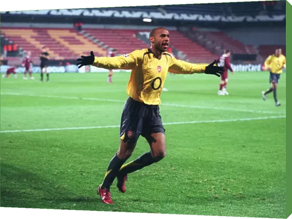 Thierry Henry's Euphoric First Goal: Arsenal's Unstoppable Start in UEFA Champions League vs. Sparta Prague
