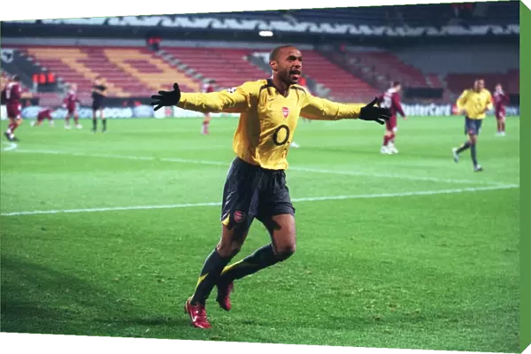 Thierry Henry's Euphoric First Goal: Arsenal's Unstoppable Start in UEFA Champions League vs. Sparta Prague