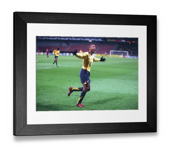 Framed Print : Thierry Henry's Euphoric First Goal: Arsenal's UEFA Champions League Victory Over Sparta Prague (18 / 10 / 2005) Framed Print : Thierry Henry's Euphoric First Goal: Arsenal's UEFA Champions League Victory Over Sparta Prague (18 / 10 / 2005)