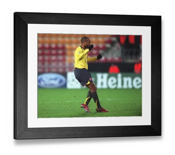Framed Print : Thierry Henry: Arsenal's Legendary Striker - Shattering the Record with Goal 186 vs. Sparta Prague (UEFA Champions League, 2005) Framed Print : Thierry Henry: Arsenal's Legendary Striker - Shattering the Record with Goal 186 vs. Sparta Prague (UEFA Champions League, 2005)