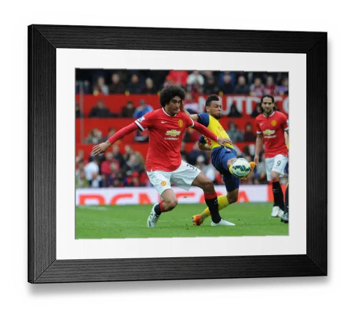 Framed Print : Clash of Midfield Titans: Coquelin vs. Fellaini, Manchester United vs. Arsenal, Premier League 2014-15 Framed Print : Clash of Midfield Titans: Coquelin vs. Fellaini, Manchester United vs. Arsenal, Premier League 2014-15