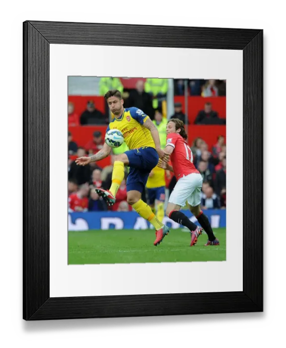 Framed Print : Clash at Old Trafford: Giroud vs Blind - Premier League Showdown, 2014-15