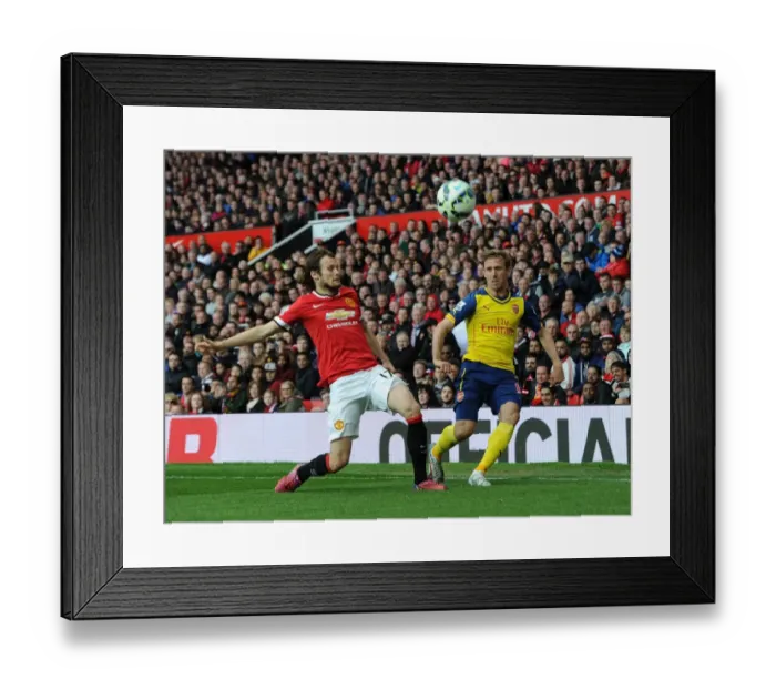 Framed Print : Clash of Titans: Monreal vs Blind - Premier League Showdown, 2014-15