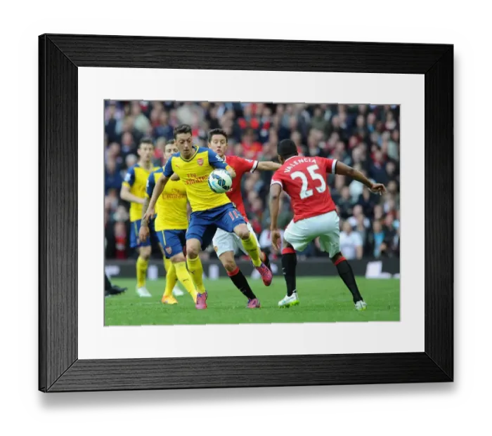 Framed Print : Intense Rivalry: Ozil vs. Herrera & Valencia - Battle at Old Trafford (Manchester United vs. Arsenal, Premier League 2014-15) Framed Print : Intense Rivalry: Ozil vs. Herrera & Valencia - Battle at Old Trafford (Manchester United vs. Arsenal, Premier League 2014-15)