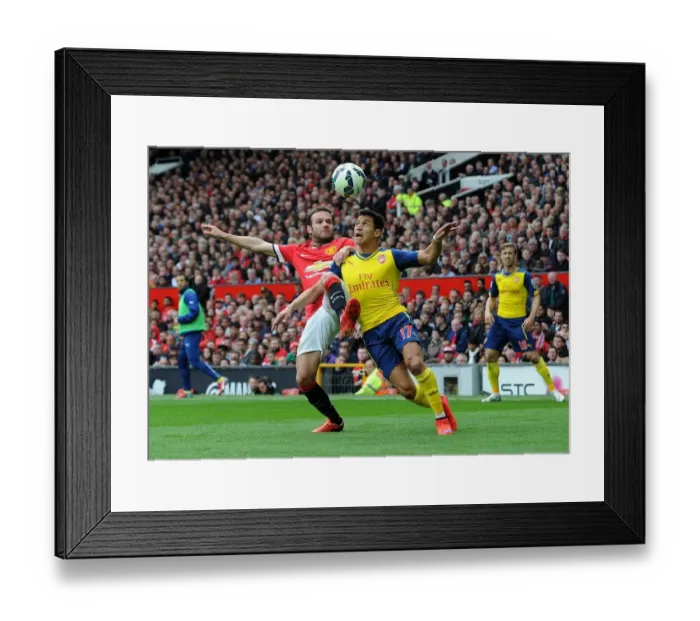 Framed Print : Sanchez vs. Mata: A Premier League Showdown - Arsenal's Alexis Sanchez Clashes with Manchester United's Juan Mata Framed Print : Sanchez vs. Mata: A Premier League Showdown - Arsenal's Alexis Sanchez Clashes with Manchester United's Juan Mata