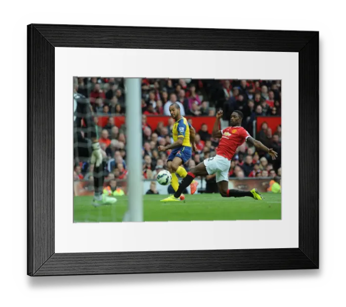 Framed Print : Theo Walcott's Dramatic Goal Past Tyler Blackett: Manchester United vs Arsenal Rivalry (2015)