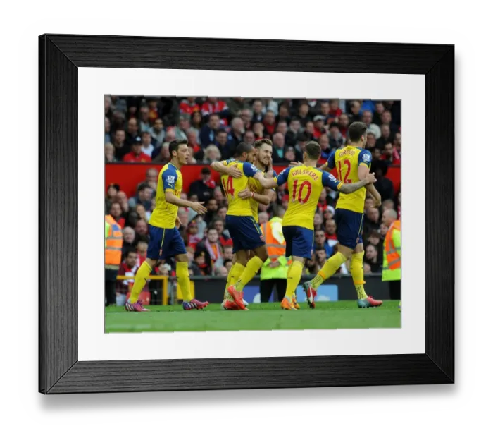 Framed Print : Theo Walcott and Aaron Ramsey: Celebrating Glory - Manchester United vs. Arsenal, Premier League 2014-15 Framed Print : Theo Walcott and Aaron Ramsey: Celebrating Glory - Manchester United vs. Arsenal, Premier League 2014-15