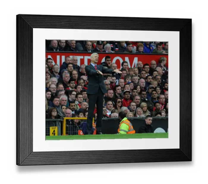 Framed Print : Arsene Wenger at Old Trafford: A Premier League Battle between Manchester United and Arsenal (2014-15)