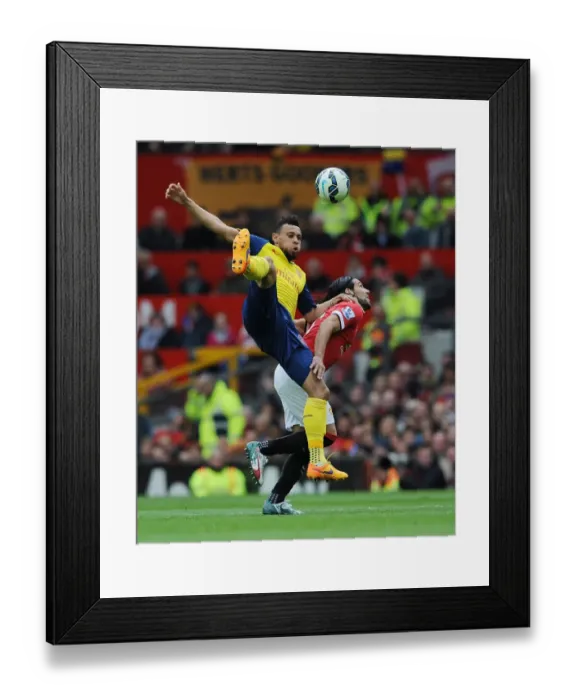 Framed Print : Coquelin's Triumph: Soaring Over Falcao in the Manchester Derby, Premier League 2014-15