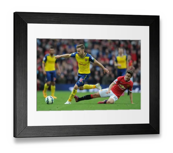 Framed Print : Ramsey Surges Past Herrera: A Premier League Showdown (2014-15) - Manchester United vs. Arsenal