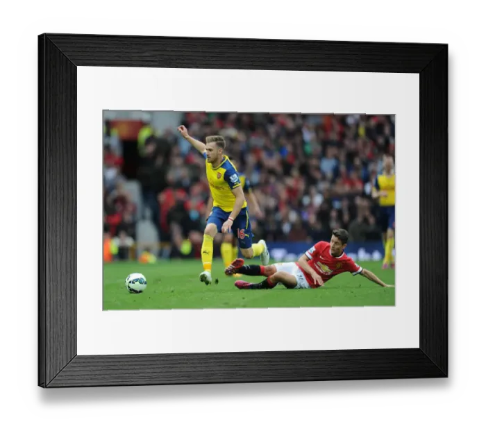 Framed Print : Ramsey Outmaneuvers Herrera: Premier League Showdown (2014-15) - Manchester United vs. Arsenal