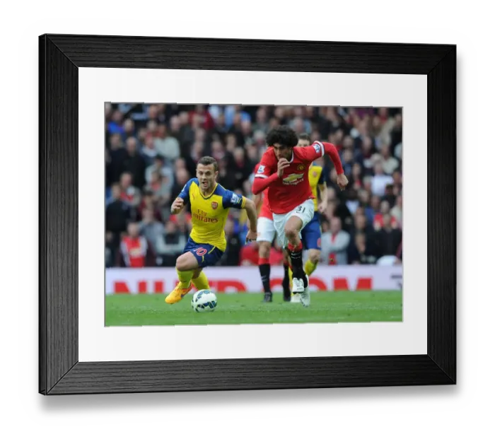 Framed Print : Battle at Old Trafford: Wilshere vs Fellaini - Premier League Showdown, 2014-15 Framed Print : Battle at Old Trafford: Wilshere vs Fellaini - Premier League Showdown, 2014-15