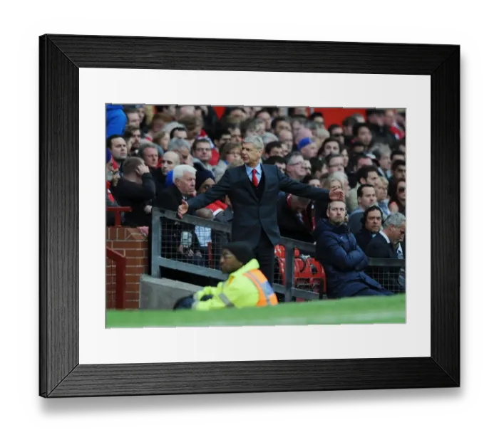 Framed Print : Arsene Wenger at Old Trafford: A Premier League Battle between Arsenal and Manchester United (2014-15)