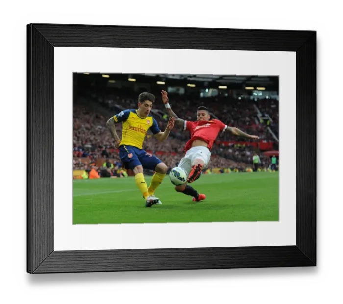 Framed Print : Clash at Old Trafford: Hector Bellerin vs Marcos Rojo - Premier League 2014-15 Framed Print : Clash at Old Trafford: Hector Bellerin vs Marcos Rojo - Premier League 2014-15