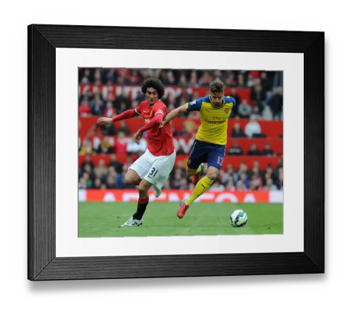 Framed Print : Olivier Giroud (Arsenal) Marouane Fellaini (Man Utd). Manchester United 1: 1 Arsenal