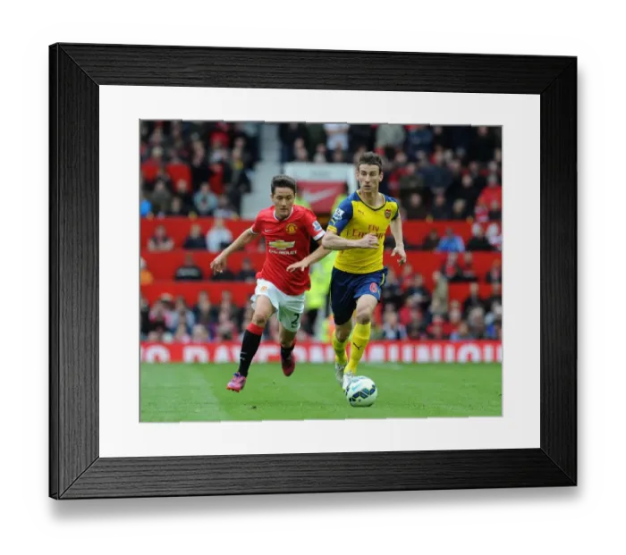 Framed Print : Laurent Koscielny (Arsenal) Ander Herrera (Man Utd). Manchester United 1: 1 Arsenal