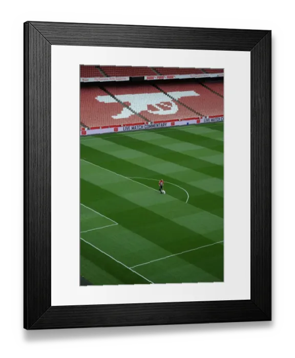 Framed Print : Arsenal's Emirates Stadium: Pitch Marking Before Arsenal vs. Sunderland (2015)