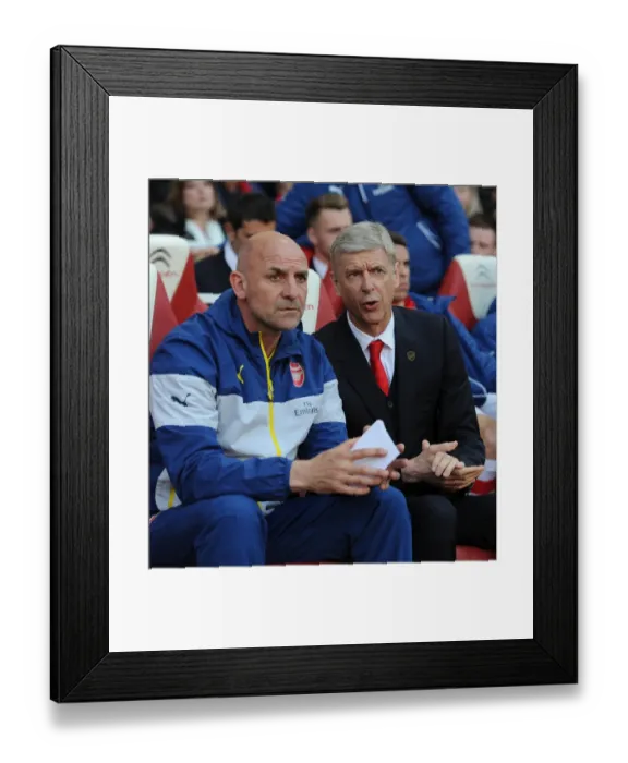 Framed Print : Arsene Wenger and Steve Bould: Pre-Match Strategies (Arsenal vs Sunderland, 2015) Framed Print : Arsene Wenger and Steve Bould: Pre-Match Strategies (Arsenal vs Sunderland, 2015)